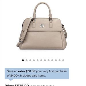 Tory Burch Mercer Leather Dome Satchel Bag